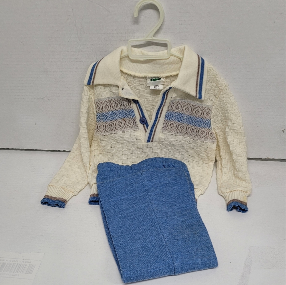 Vintage Bull Frog Knits Boys Set, 3T